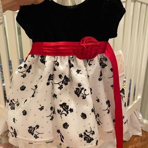 NWT Bonnie Baby Black, white and red layered holiday dress!